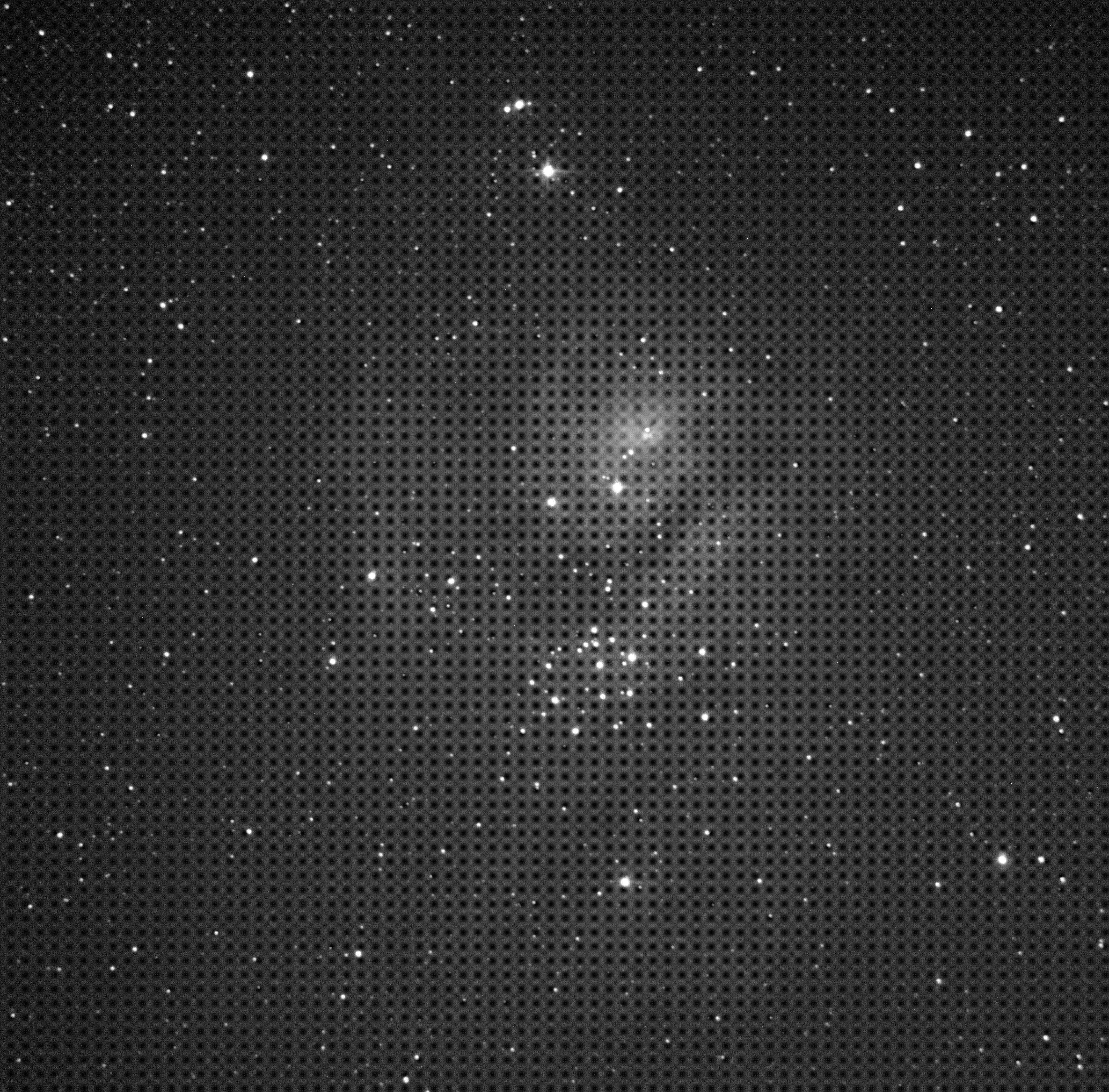 Lagoon Nebula — single raw frame